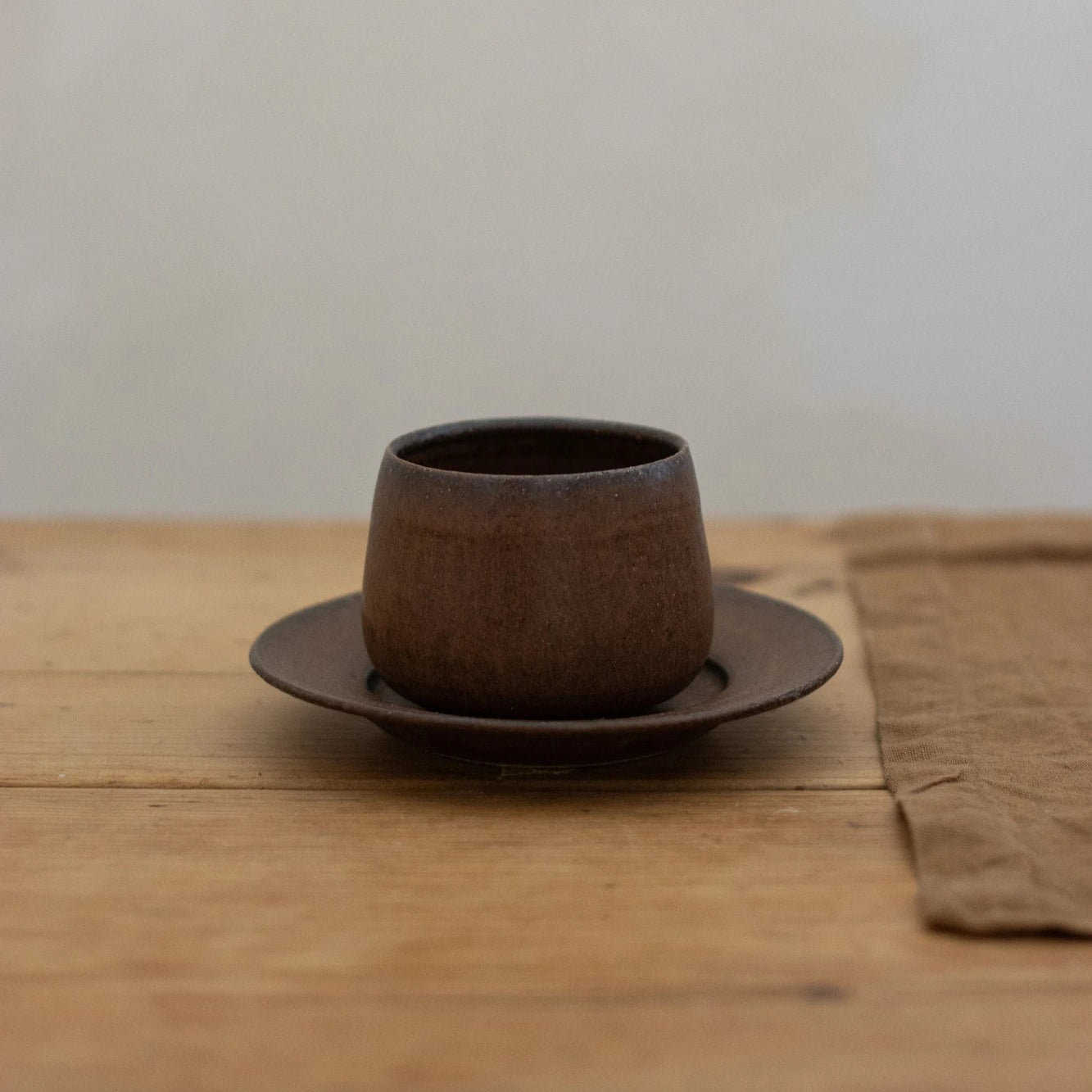 Small Cup & Saucer in Bark Glaze by Blanc Ceramics - Lifestory