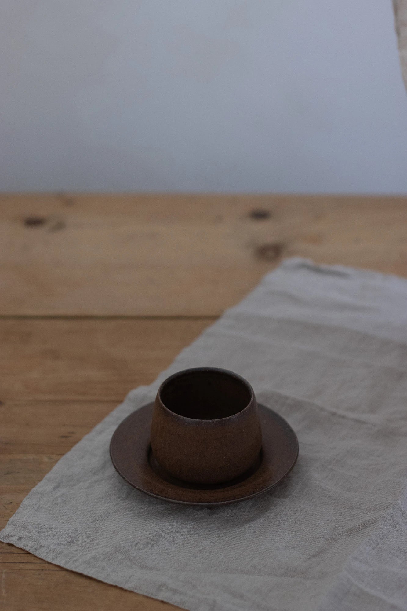 Small Cup & Saucer in Bark Glaze by Blanc Ceramics - Lifestory