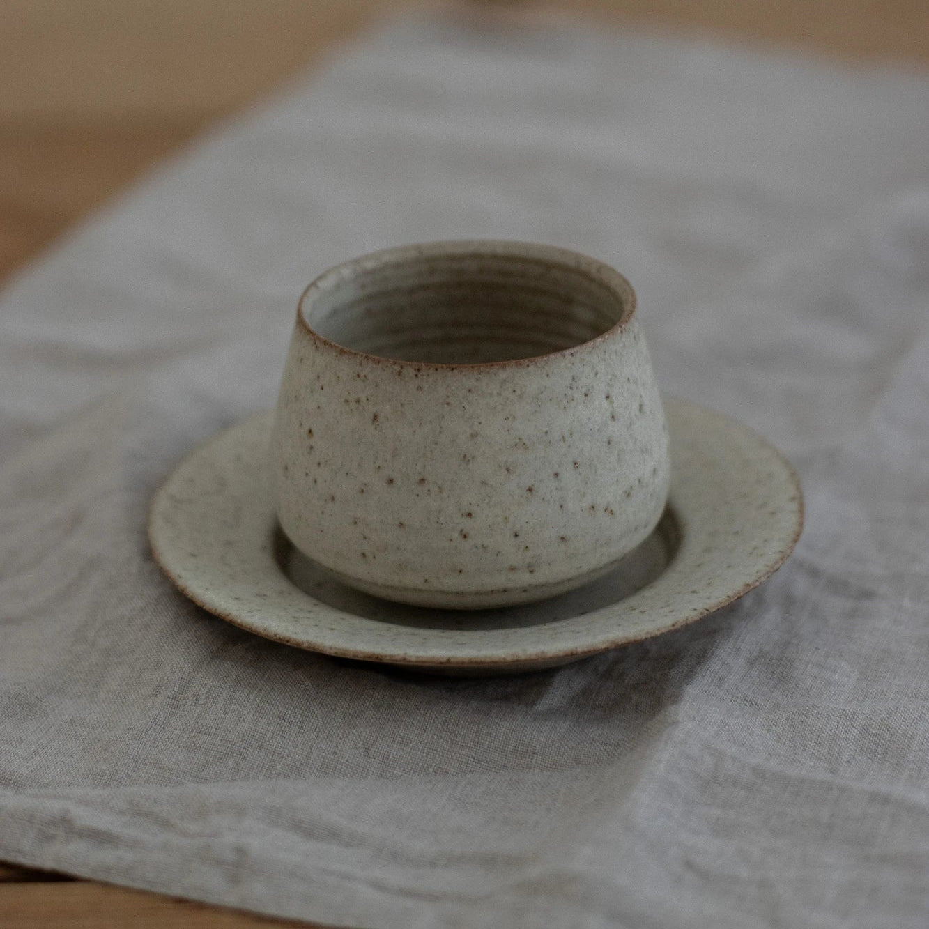 Small Cup & Saucer in Stone Glaze by Blanc Ceramics - Lifestory