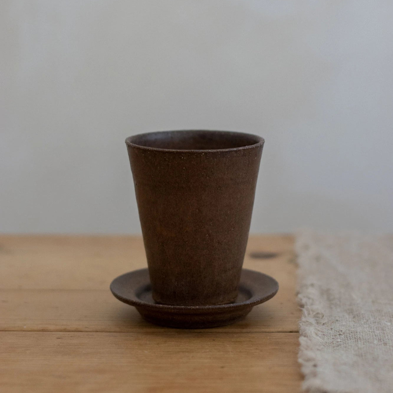 Tall Cup & Saucer in Bark Glaze by Blanc Ceramics - Lifestory