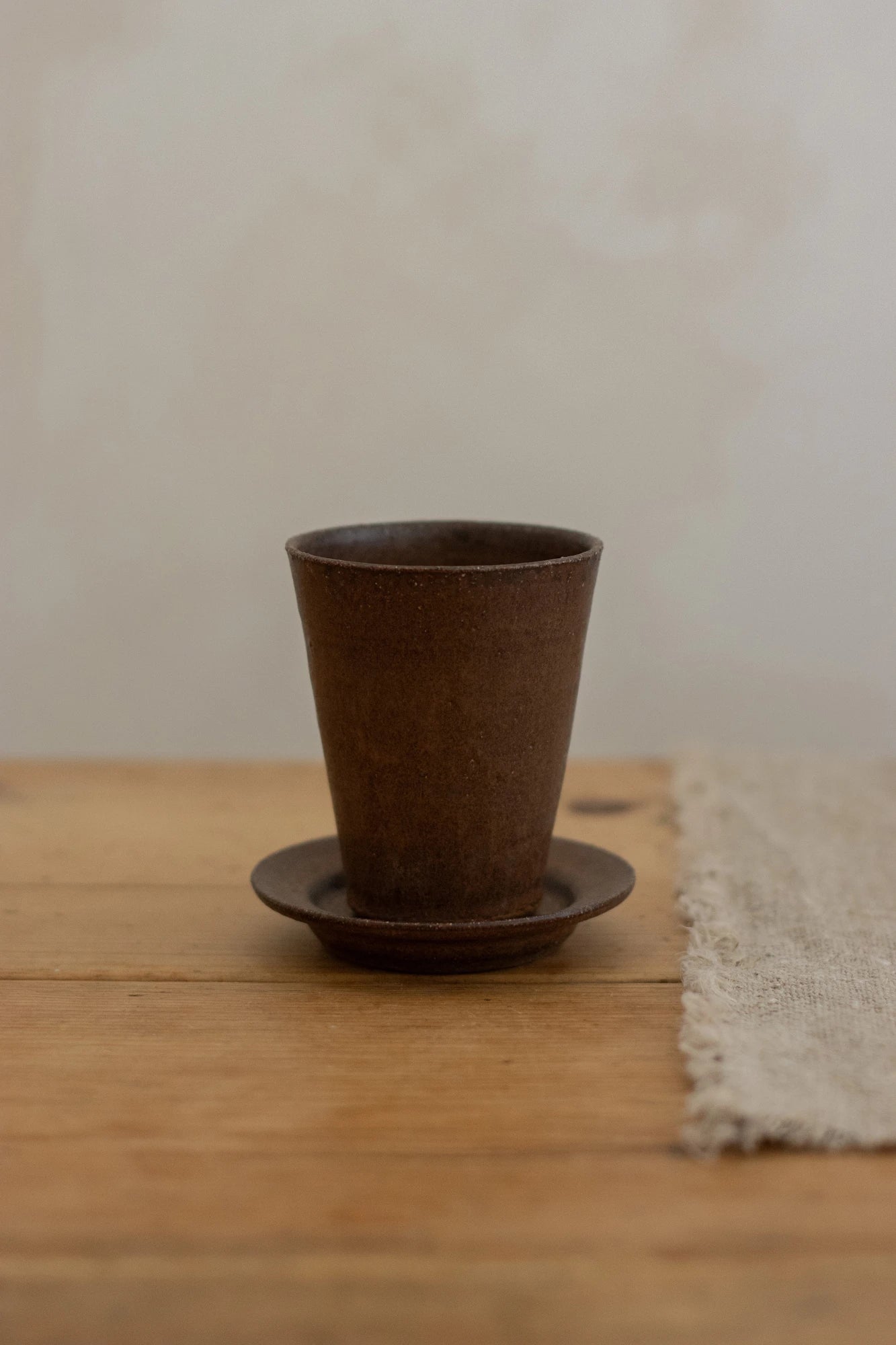 Tall Cup & Saucer in Bark Glaze by Blanc Ceramics - Lifestory
