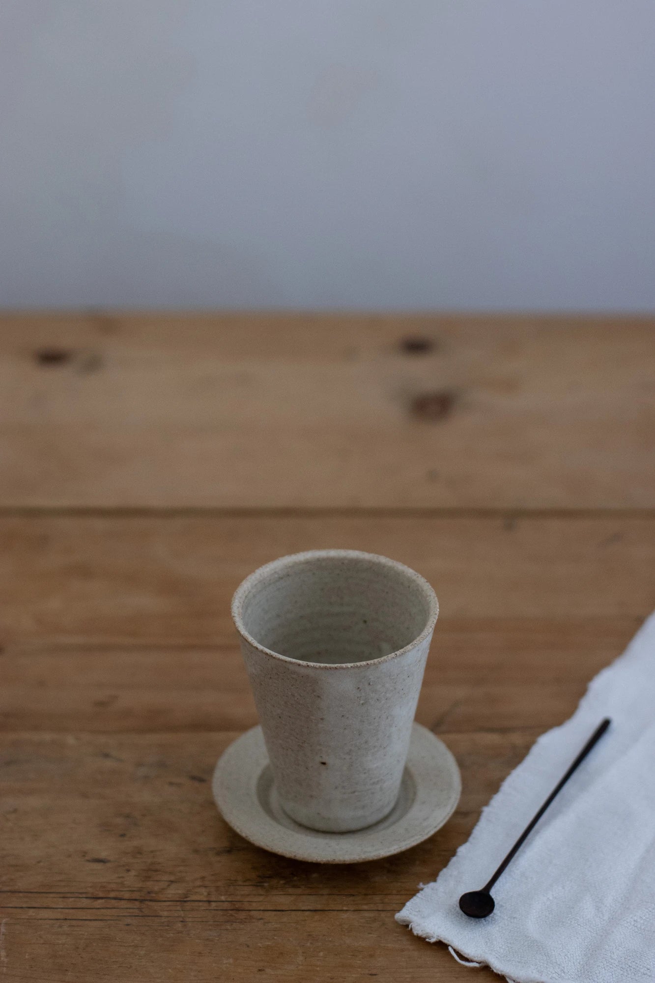 Tall Cup & Saucer in Stone Glaze by Blanc Ceramics - Lifestory