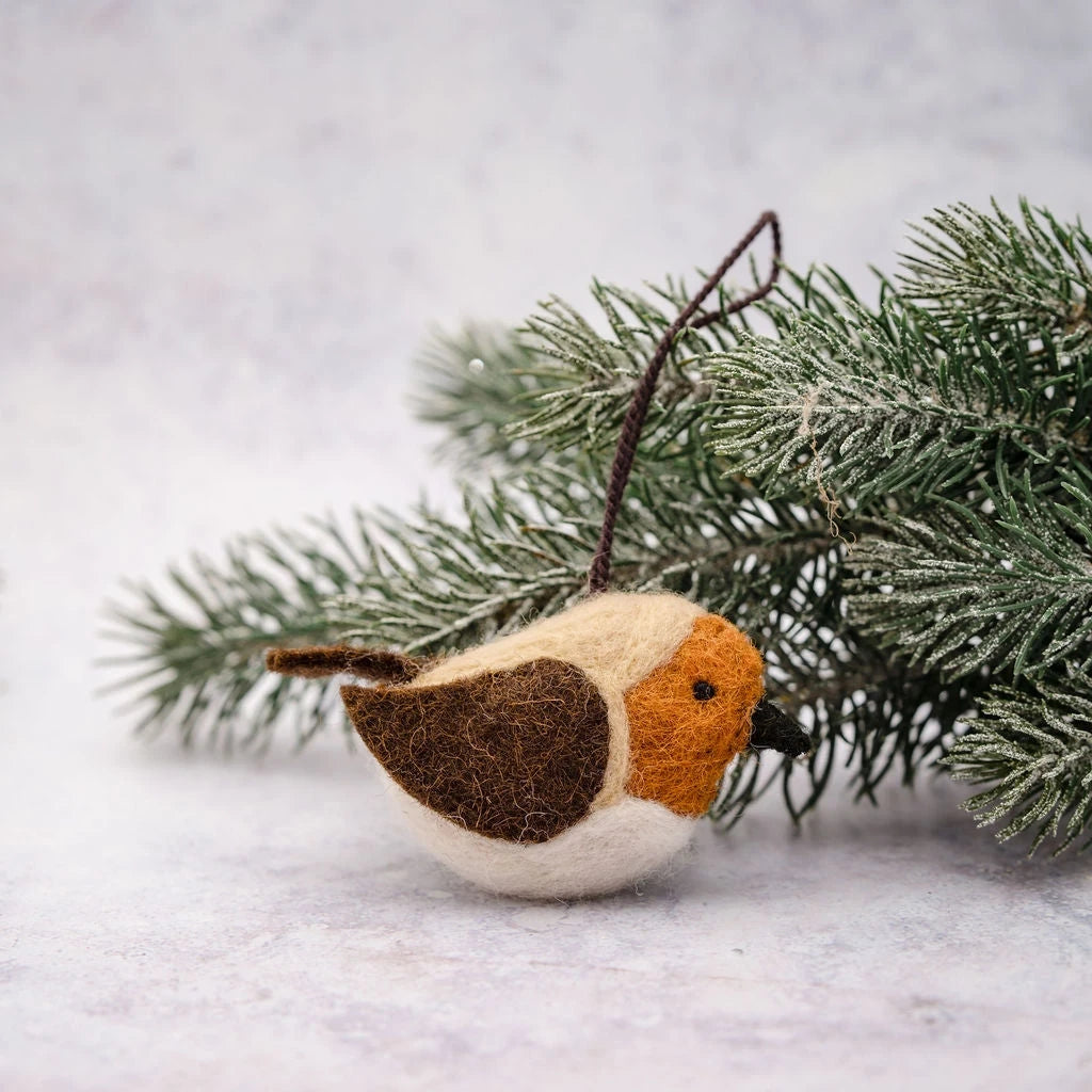Robin Hand Crafted Felt Hanging Decoration