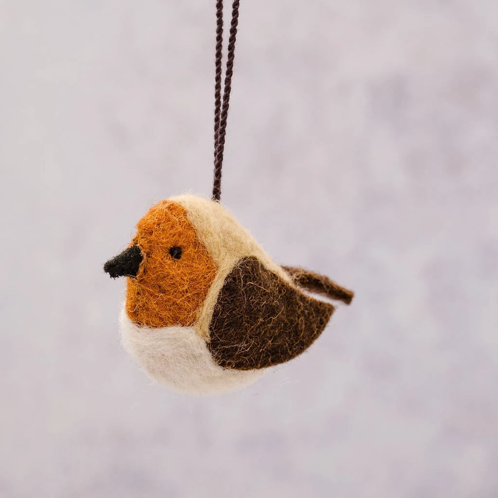 Robin Hand Crafted Felt Hanging Decoration