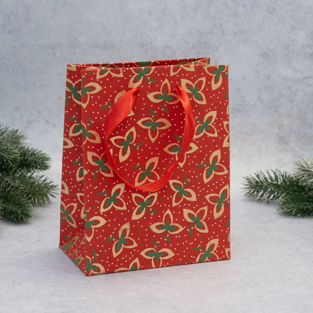 Small Gift Bag - Handcrafted Paper & Recycled Fabric in Various Patterns