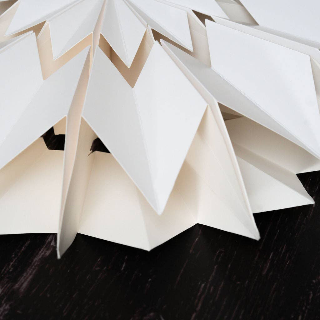 Bollywood Christmas 'Yarrow' 50cm White Paper Snowflake close detail
