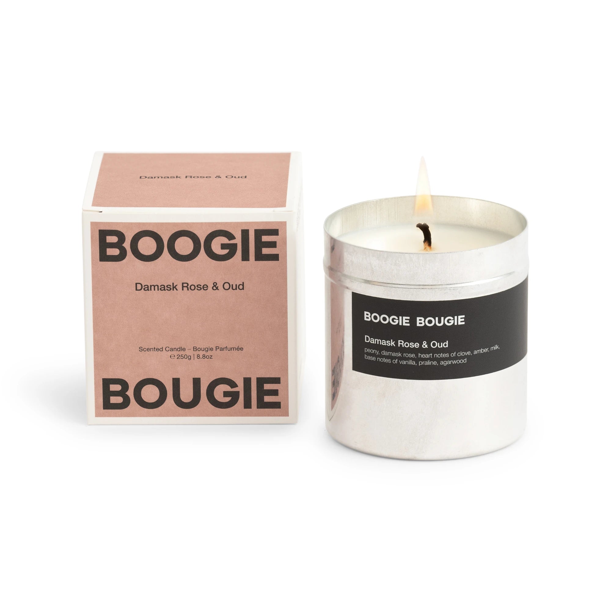 Boogie Bougie Damask Rose & Oud 250g Scented Soy Wax Candle - Lifestory