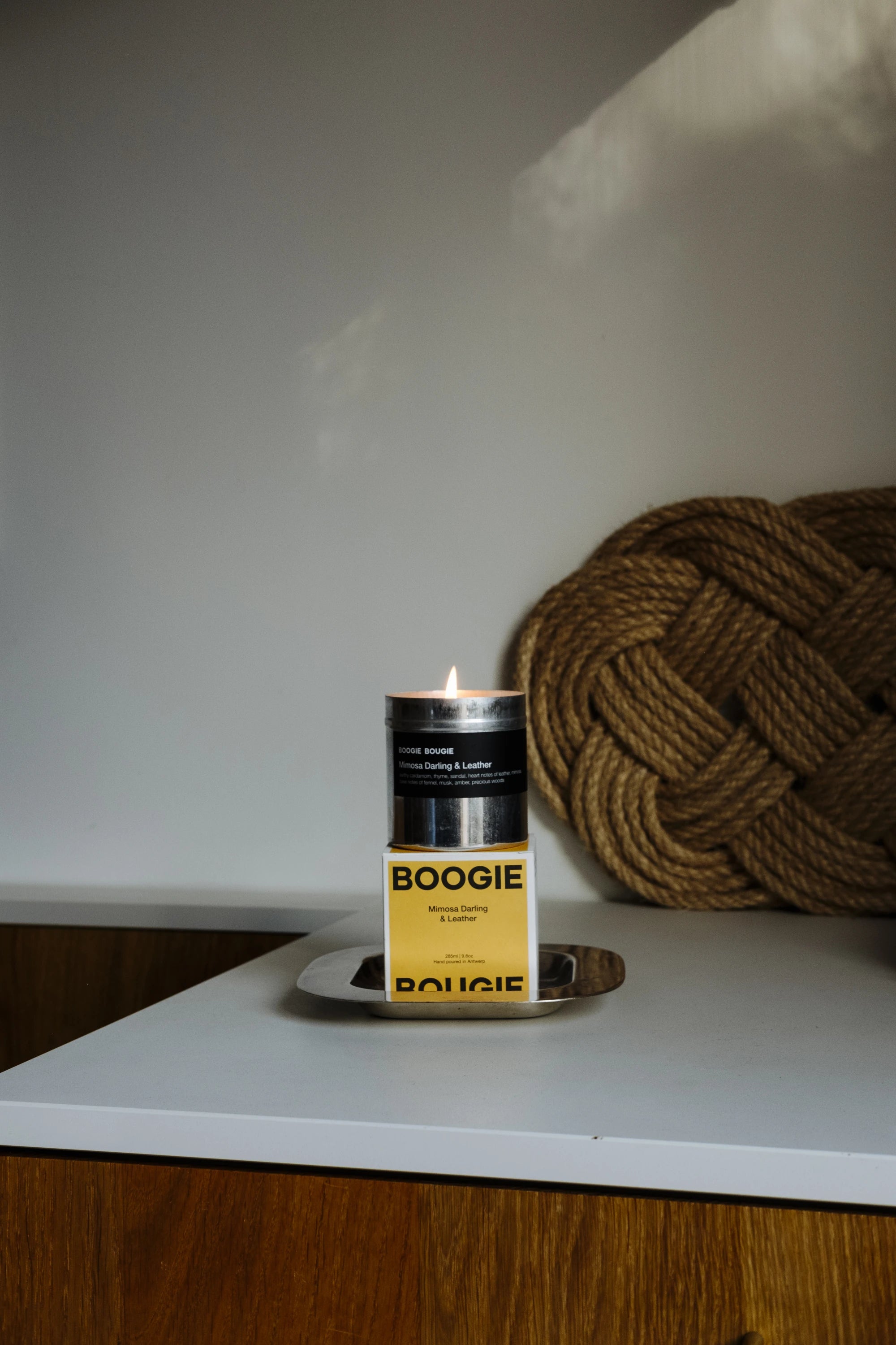 Boogie Bougie Mimosa Darling & Leather 250g Scented Soy Wax Candle