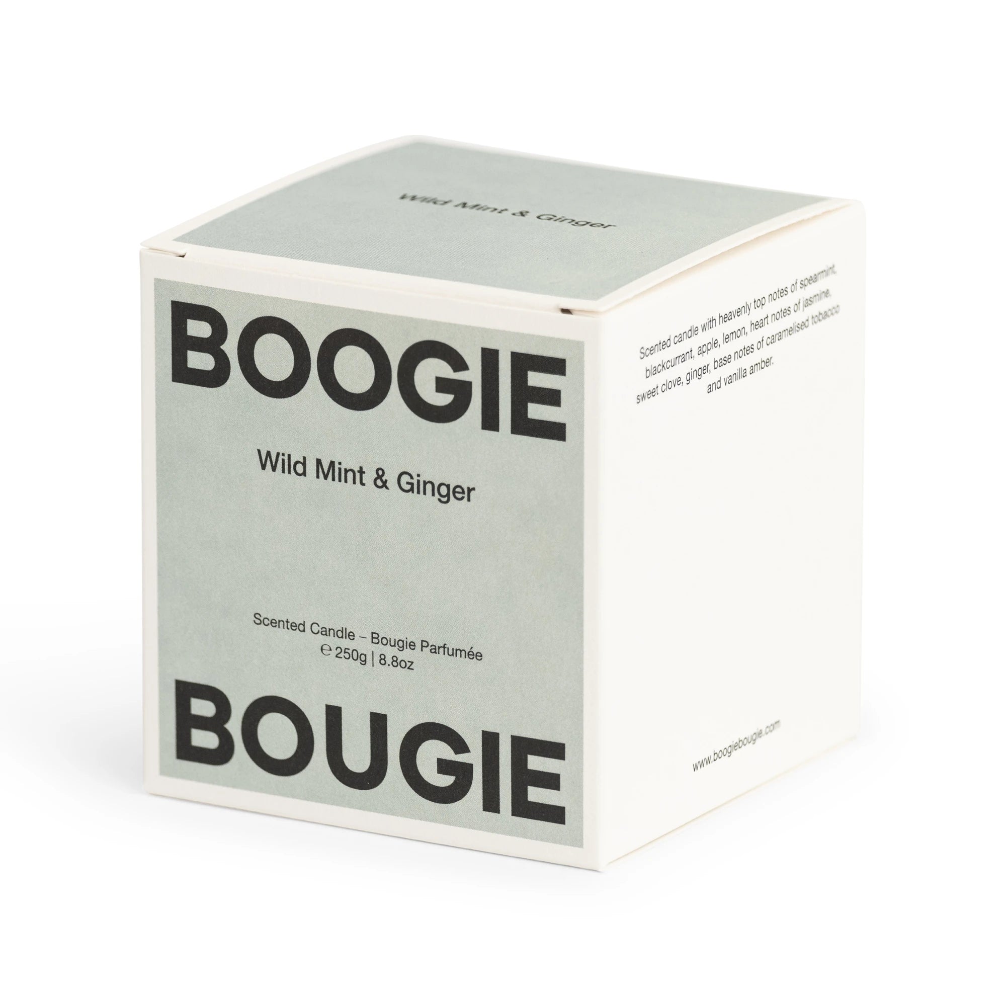 Boogie Bougie Wild Mint & Ginger 250g Scented Soy Wax Candle - Lifestory