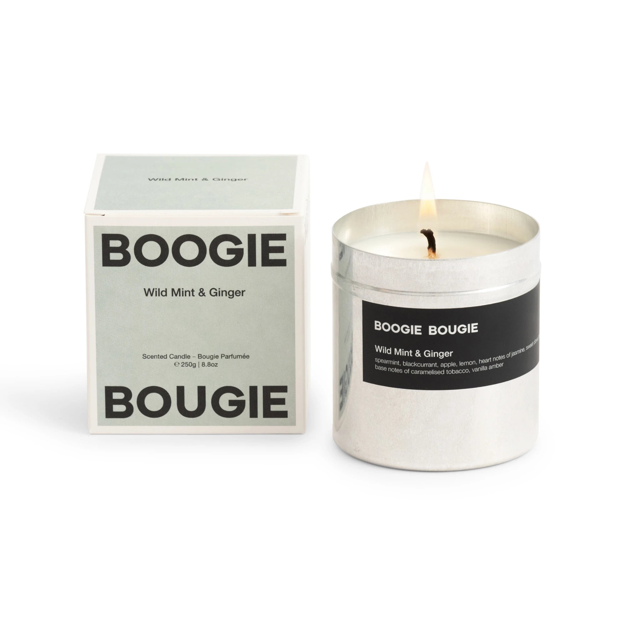Boogie Bougie Wild Mint & Ginger 250g Scented Soy Wax Candle