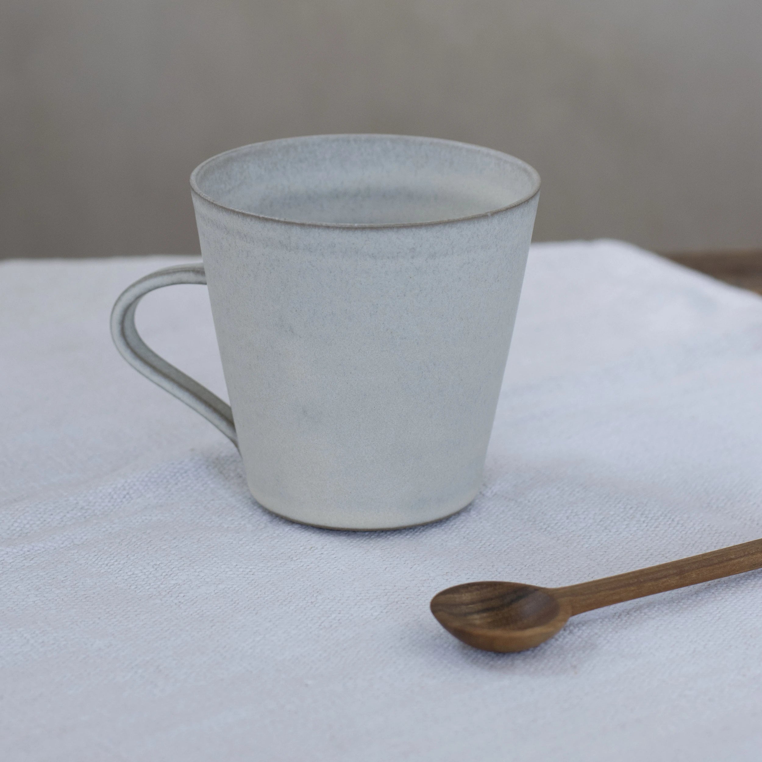 Large Flared Mug with Handle | Warm White | by Borja Moronta - Lifestory