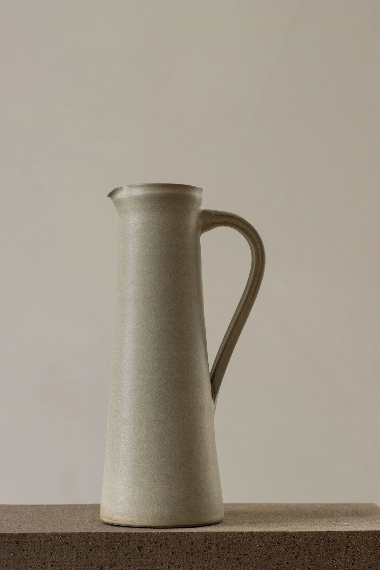 Extra Tall Handled Jug | Pearl Grey Glaze Number 1 | by Borja Moronta
