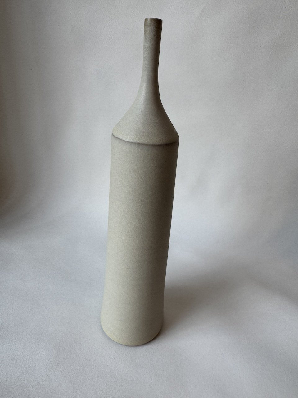 Large Ceramic Bottle No. 8 | Tapered Neck | Cloud White | by Borja Moronta