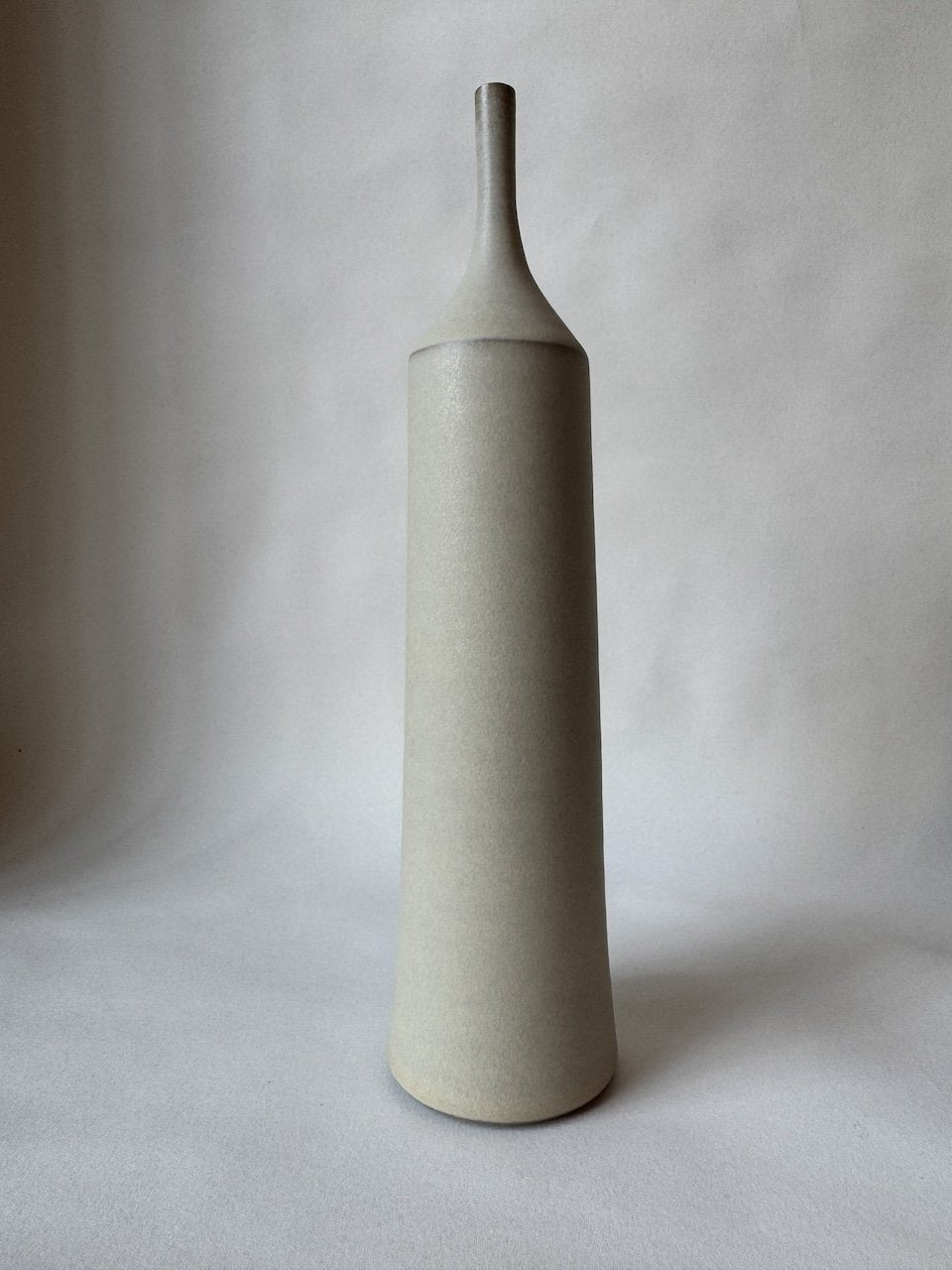 Large Ceramic Bottle No. 8 | Tapered Neck | Cloud White | by Borja Moronta