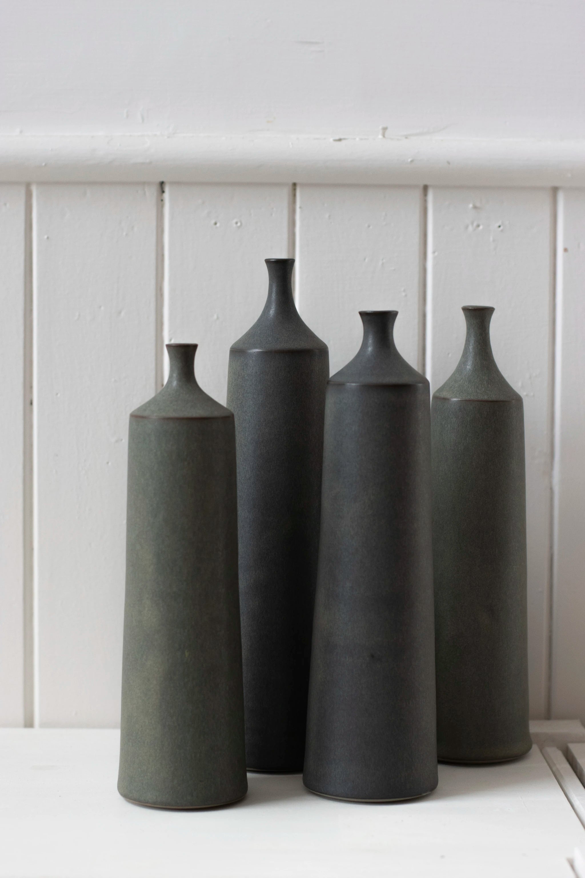 Large Ceramic Bottle No. 1 | Tapered Neck | Moss Green | by Borja Moronta - Lifestory