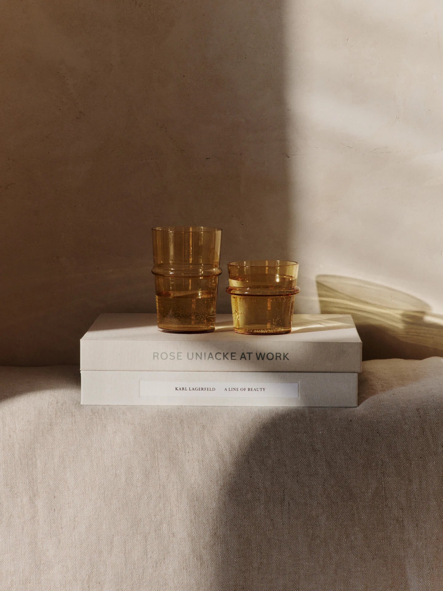 Ferm Living Set of 2 Boya Low Glasses - Yellow | Lifestory