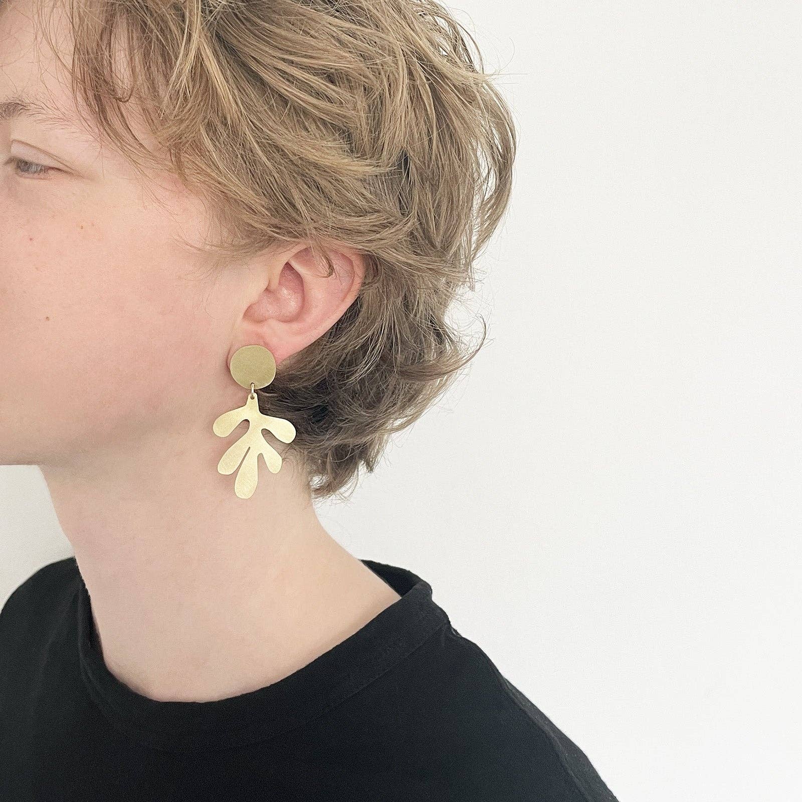 Brass Dulse Earrings by Tom Pigeon | Lifestory