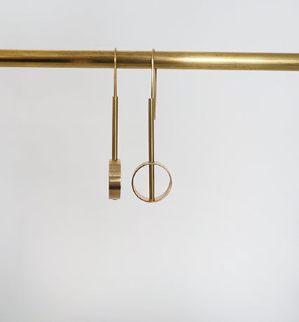Brass Tube & Circle Earrings | by brass+bold - Lifestory - brass+bold