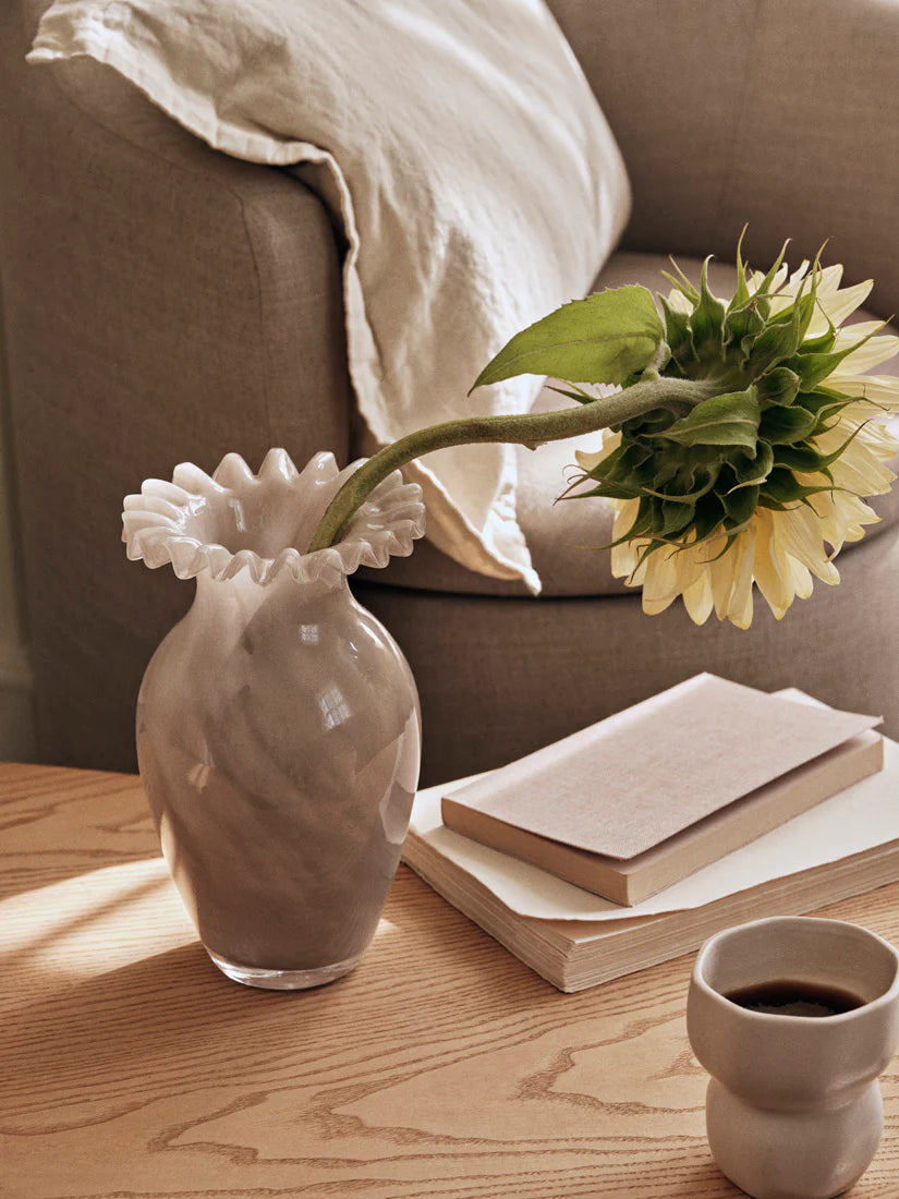 Broste Copenhagen Taupe Mouthblown Glass Jasmin Vase - Lifestory