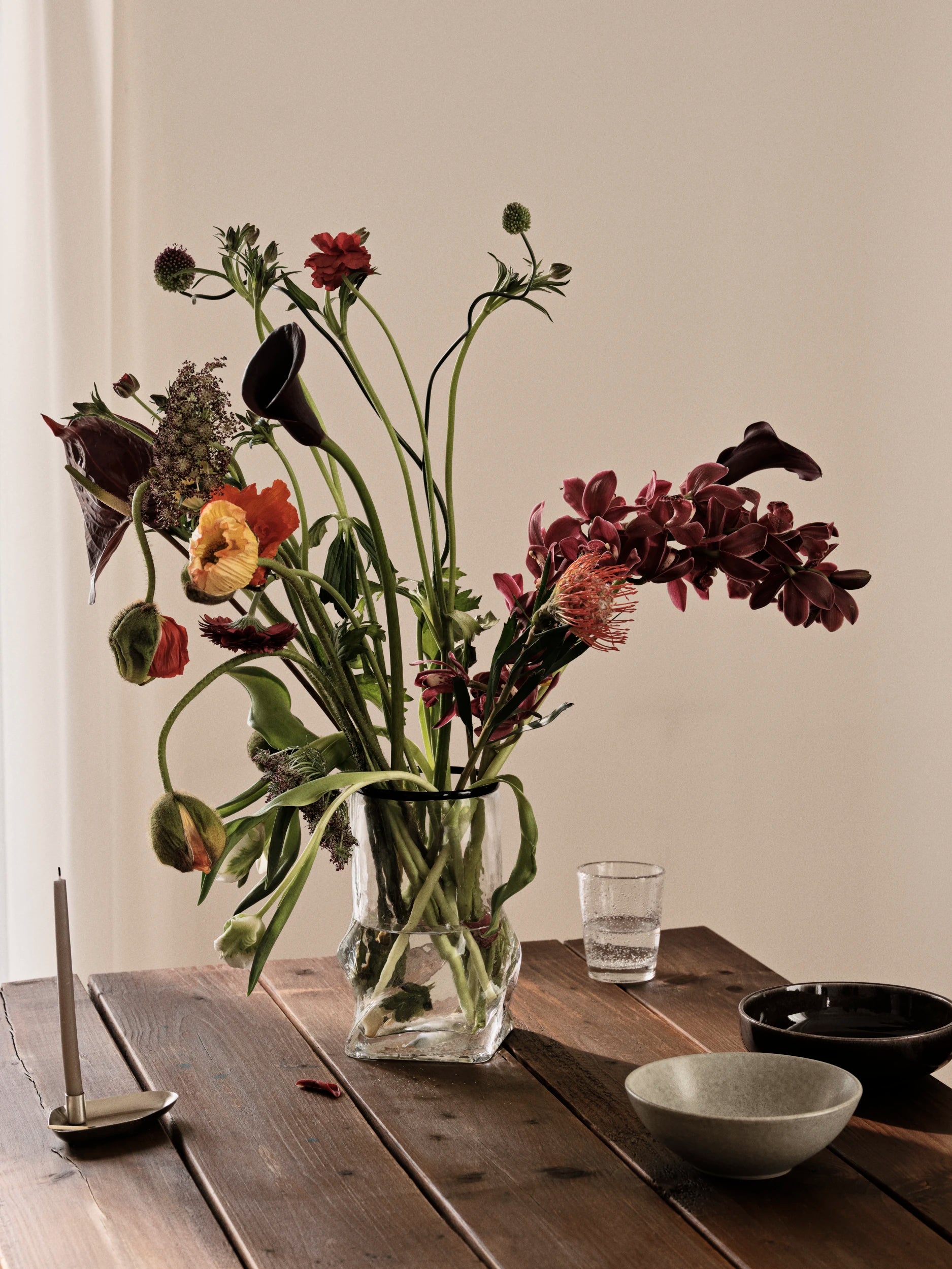 Broste Copenhagen Petra Glass Candle Holder in Clear - Lifestory