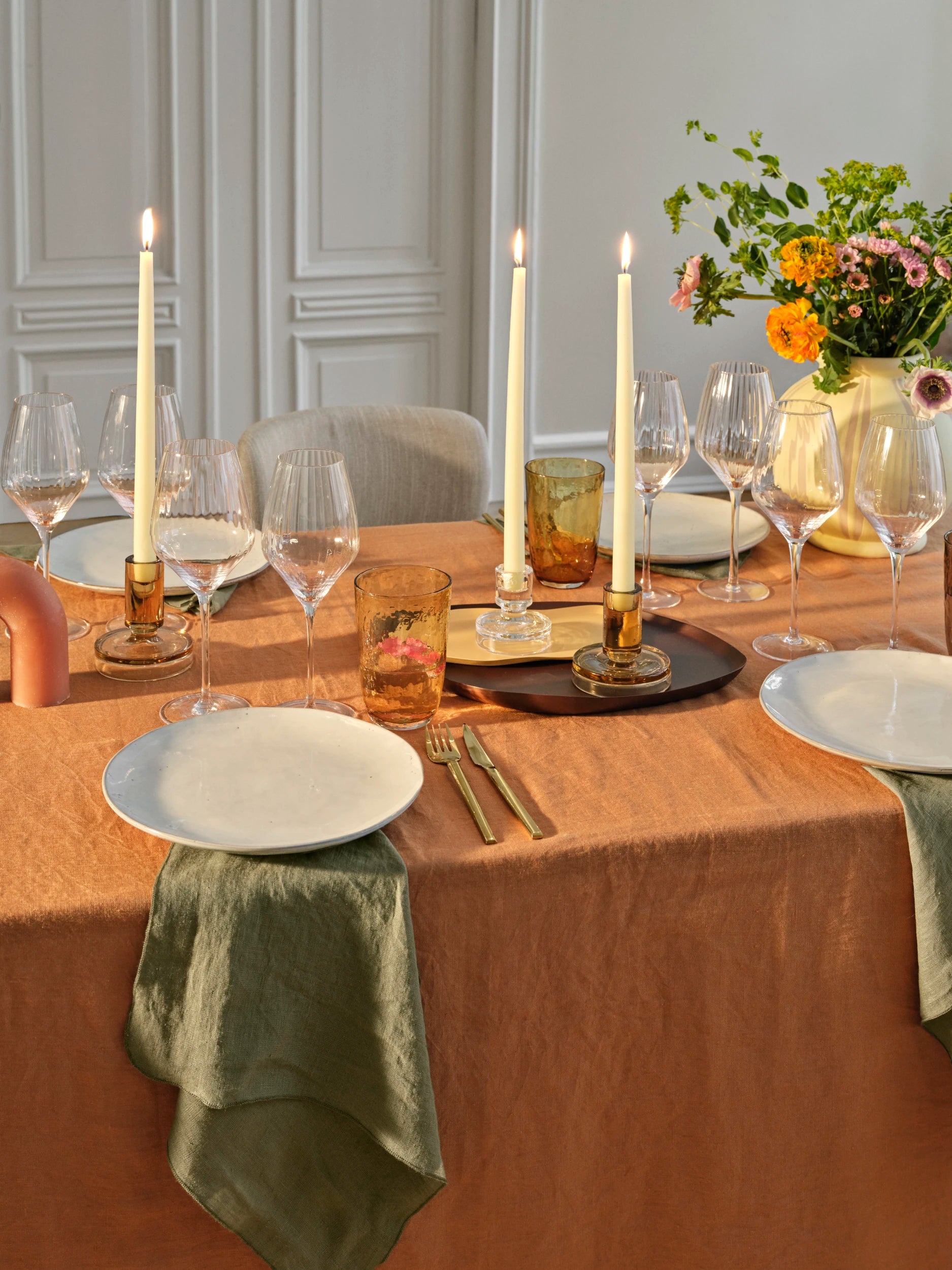 Broste Copenhagen Petra Glass Candle Holder in Clear - Lifestory