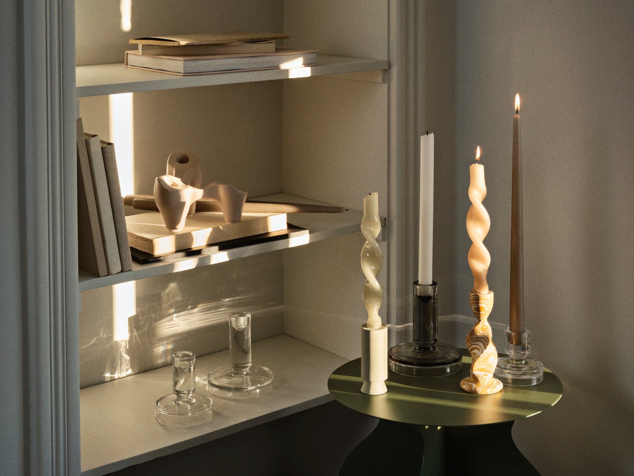 Broste Copenhagen Petra Glass Candle Holder in Clear - Lifestory