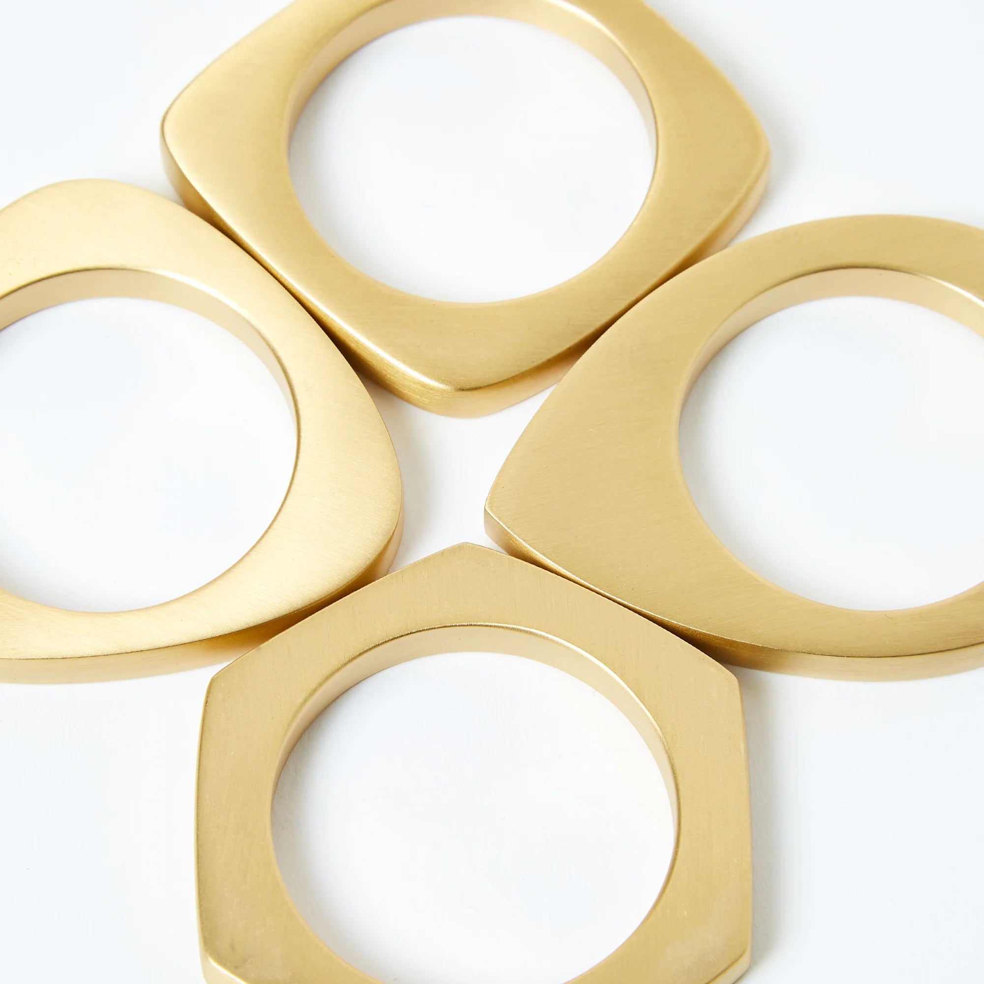 Set Of 4 Brushed Brass Napkin Rings in a Gift Box by The Conran Shop