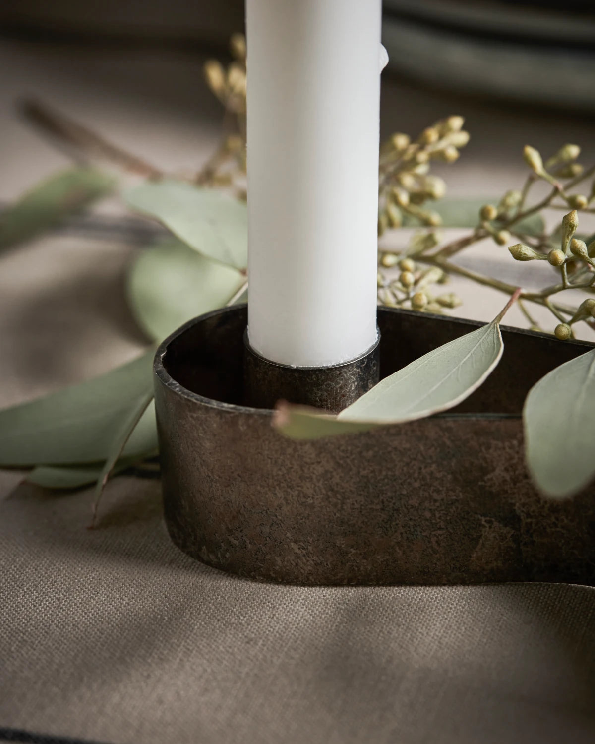 House Doctor Flood Candle Holder in Antique Brown - Lifestory