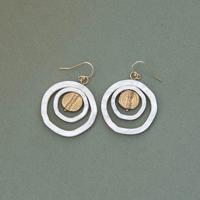 Circle of Life Earrings in Acrylic & Wood by Pepper You