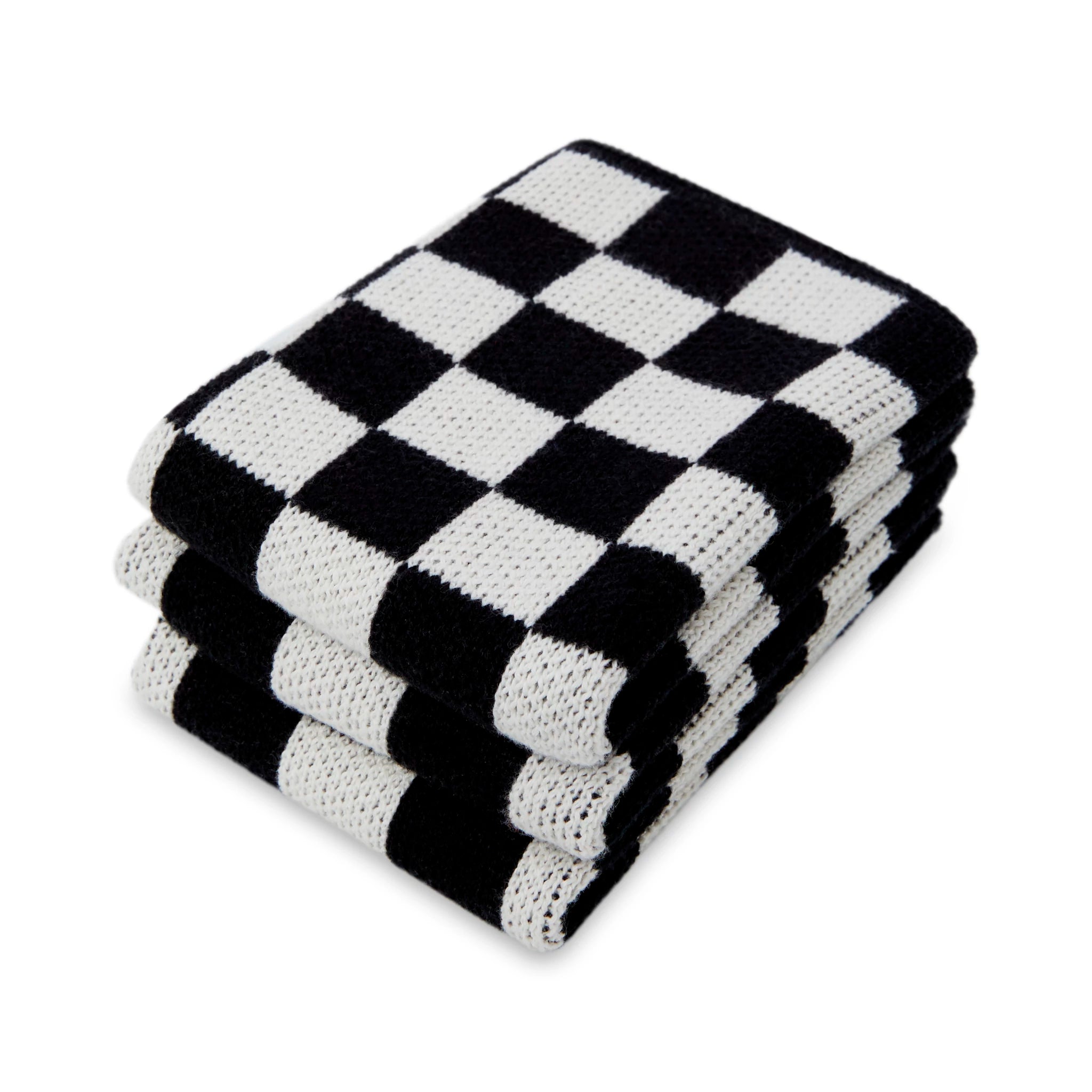 Reusable Dish Cloths | Set of 3 | Black Check | by Sophie Home - Lifestory
