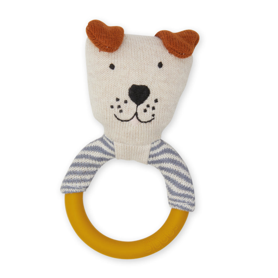 Dog Teether Rattle | Blue | Cotton & Silicone | by Sophie Home - Lifestory