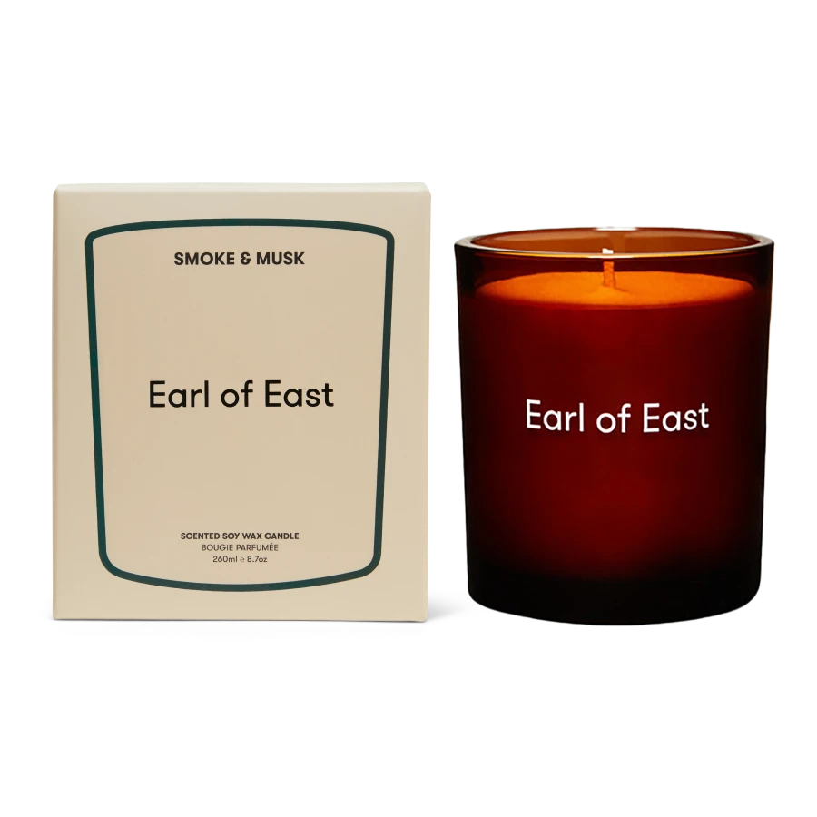 Earl of East Smoke & Musk Soy Wax Candle - 260ml  | Balsam Fir, Wood Smoke & Patchouli