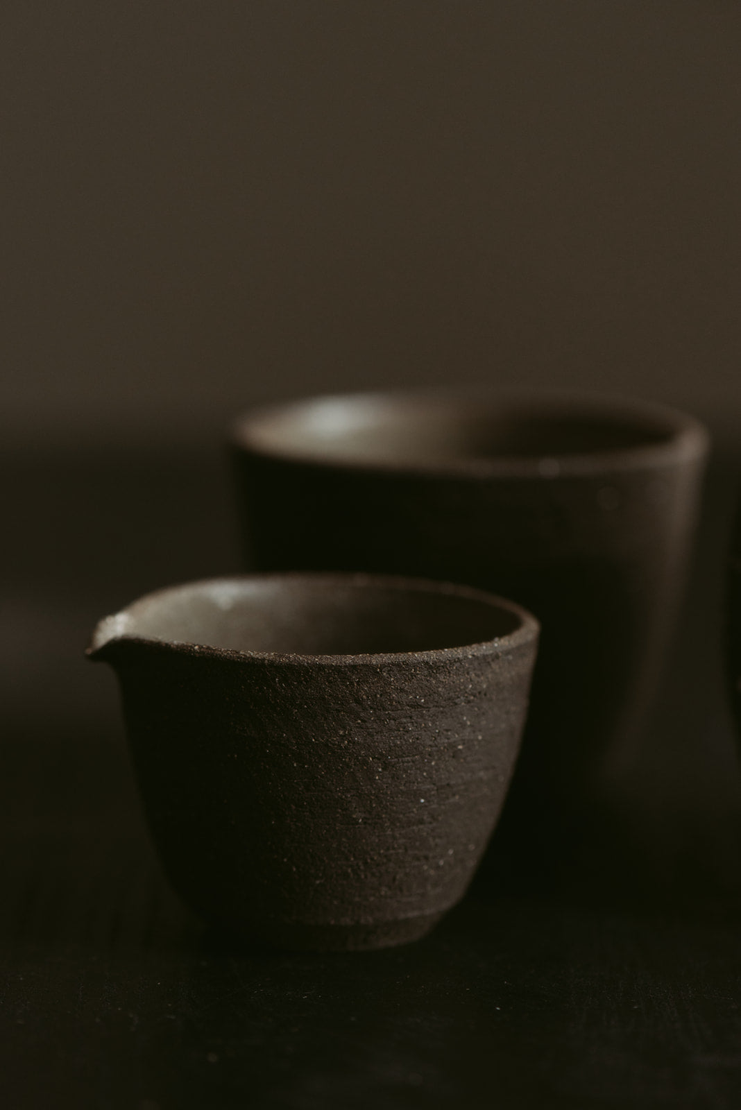 Metamorphosis Group Set of 3 | Dusk | Vase, Cup, Pourer in Wild Clay & Sand | by Emporium Julium - Lifestory