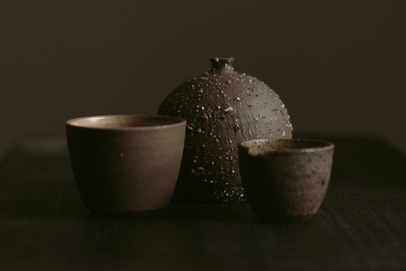 Metamorphosis Group Set of 3 | Eve | Vase, Cup, Pourer in Wild Clay & Sand | by Emporium Julium - Lifestory