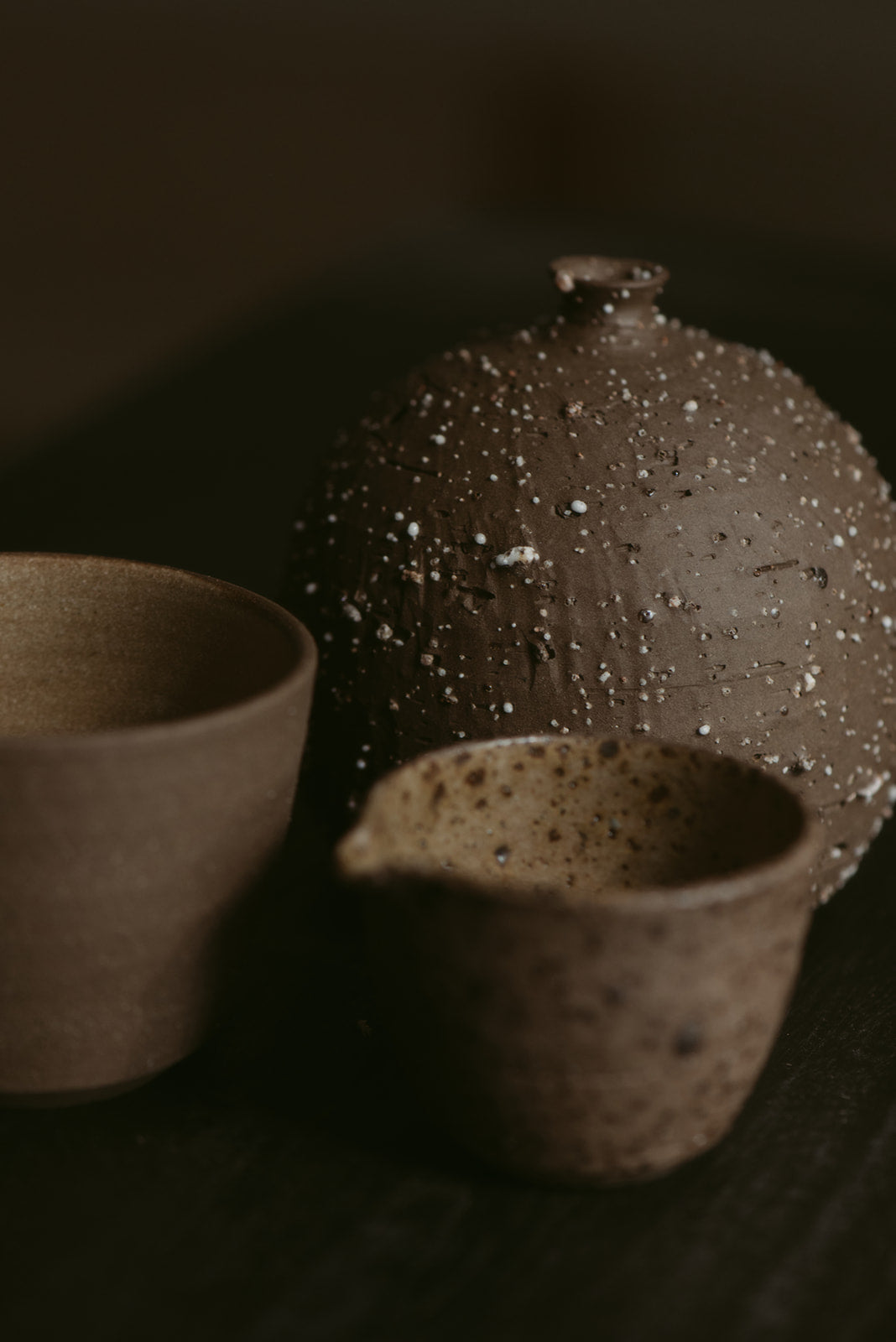 Metamorphosis Group Set of 3 | Eve | Vase, Cup, Pourer in Wild Clay & Sand | by Emporium Julium - Lifestory