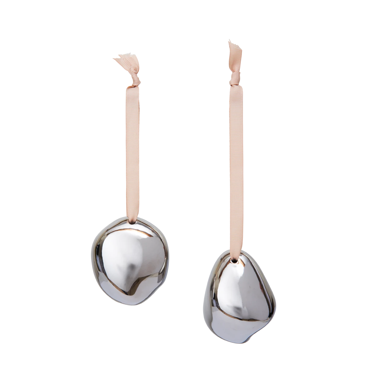 ferm Living Bellure Baubles (Set of 2) in Silver Finish | Lifestory