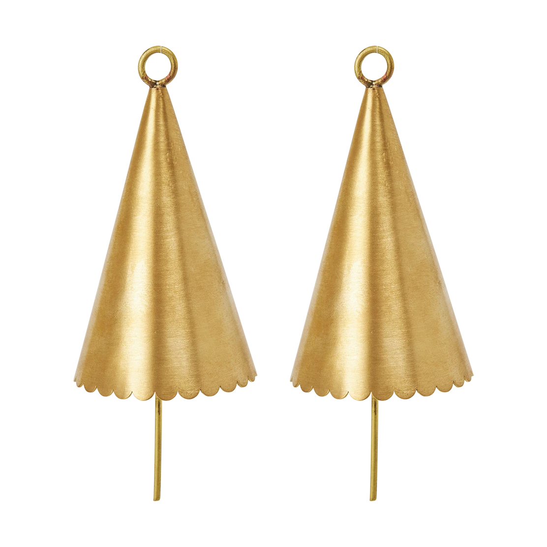 Ferm Living Set of 2 Brass Cone Bell Ornaments - Lifestory