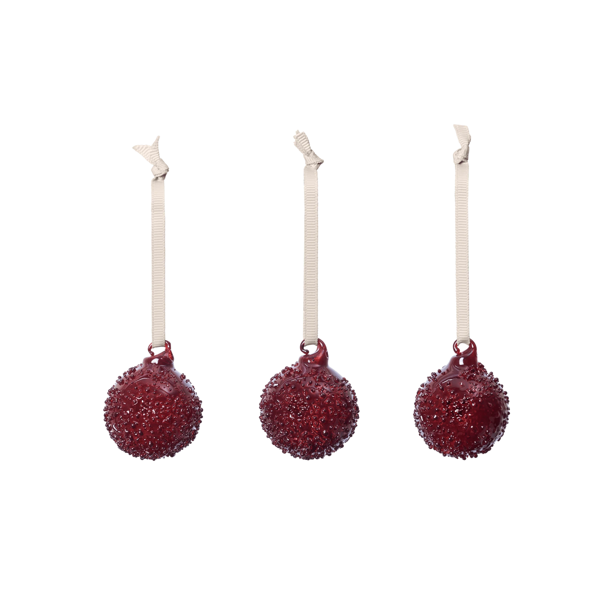 Ferm Living Flurry Baubles S - Set of 3 in Picante Glass