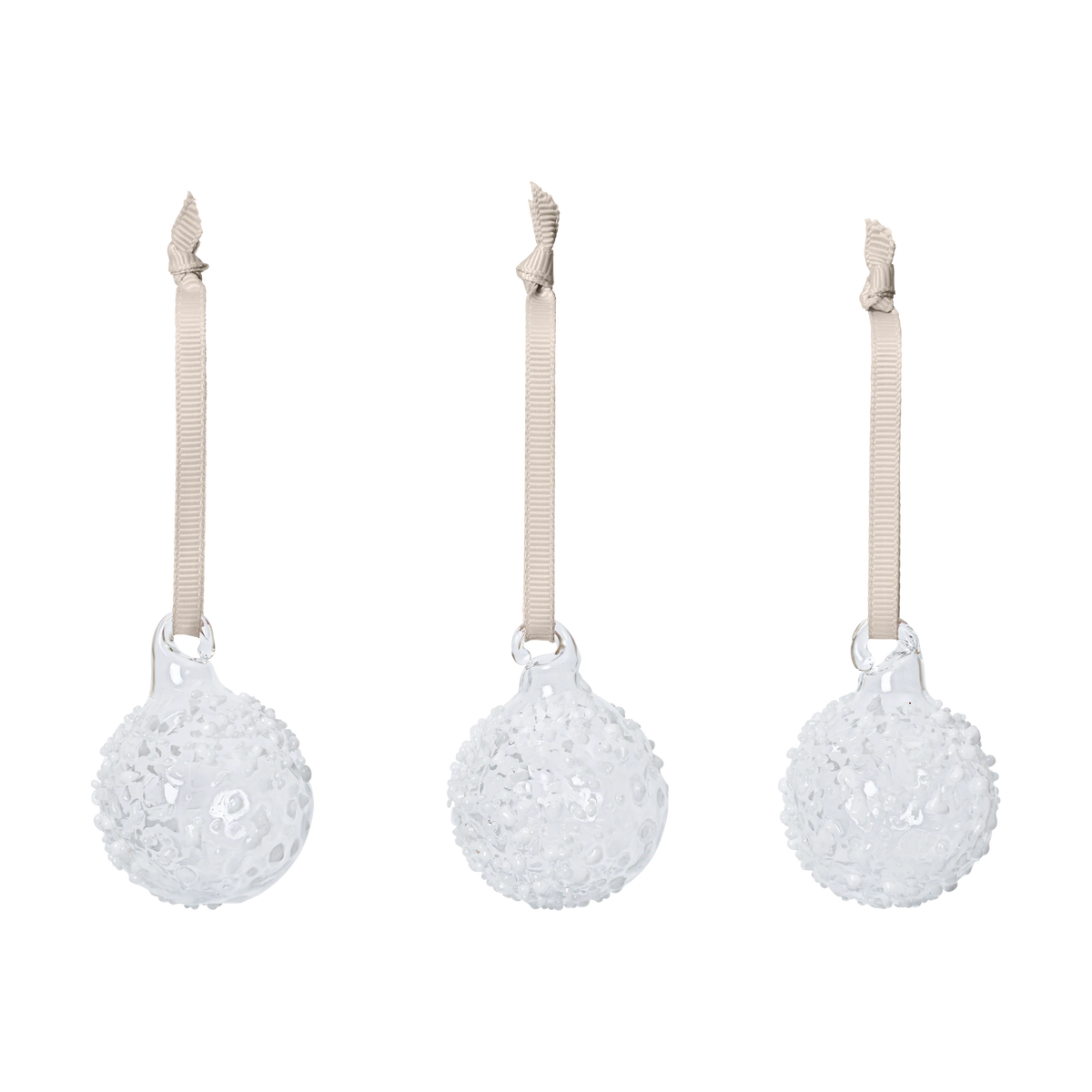 Ferm Living Flurry Baubles S - Set of 3 in Picante Glass