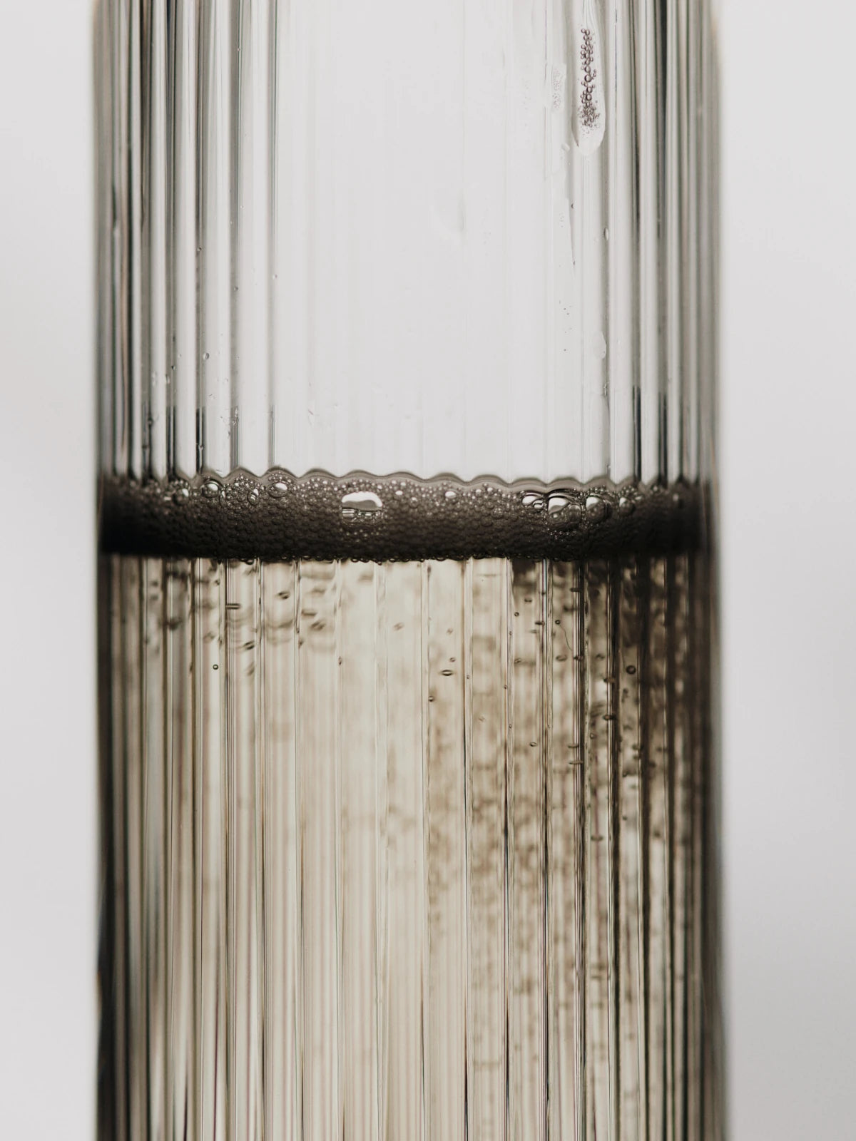 Ferm Living Set of 2 Ripple Champagne Flutes in Smoked Grey Glass