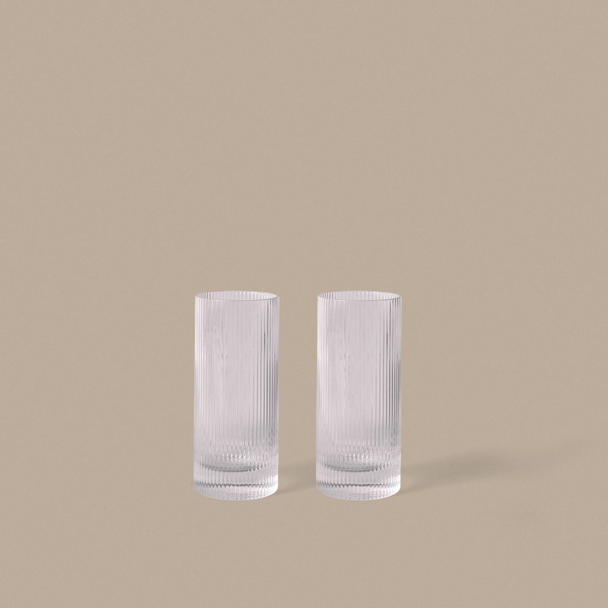 Ferm Living Set of 2 Ripple Highball Glasses in Clear
