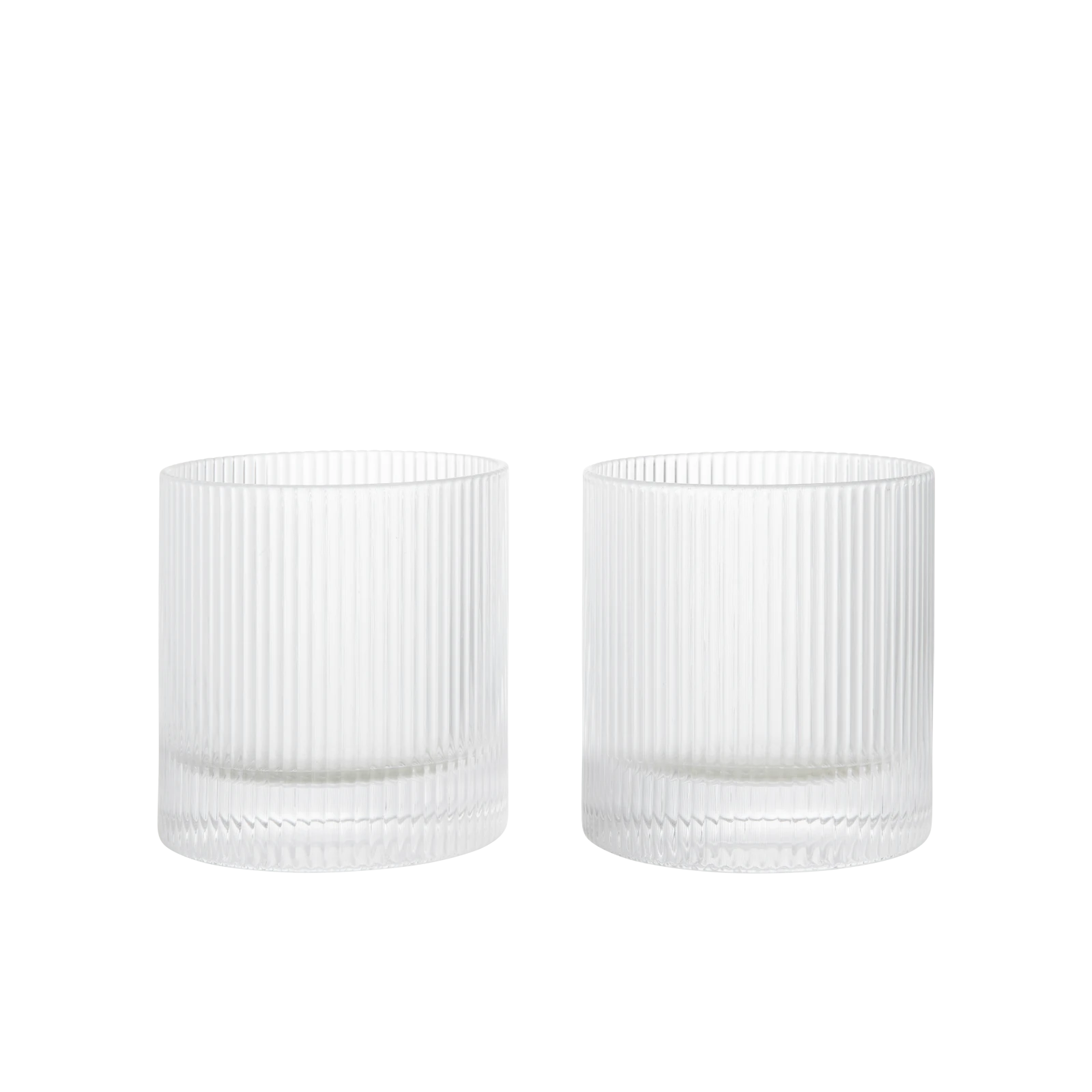 Ferm Living Set of 2 Ripple Tumbler Glasses in Clear | Lifestory