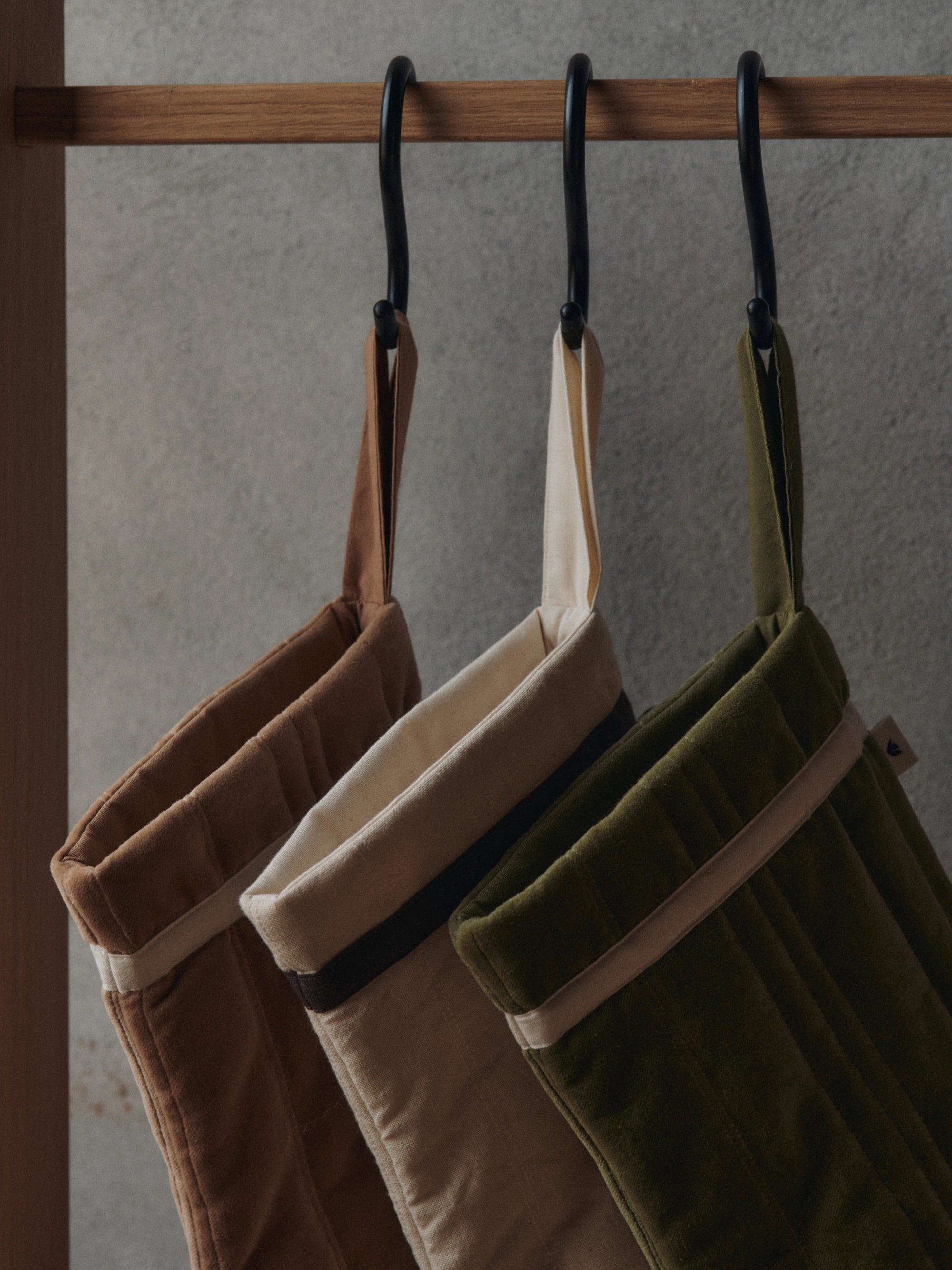 Ferm Living Velvet Vari Quilted Christmas Stocking in Various Colours - Lifestory