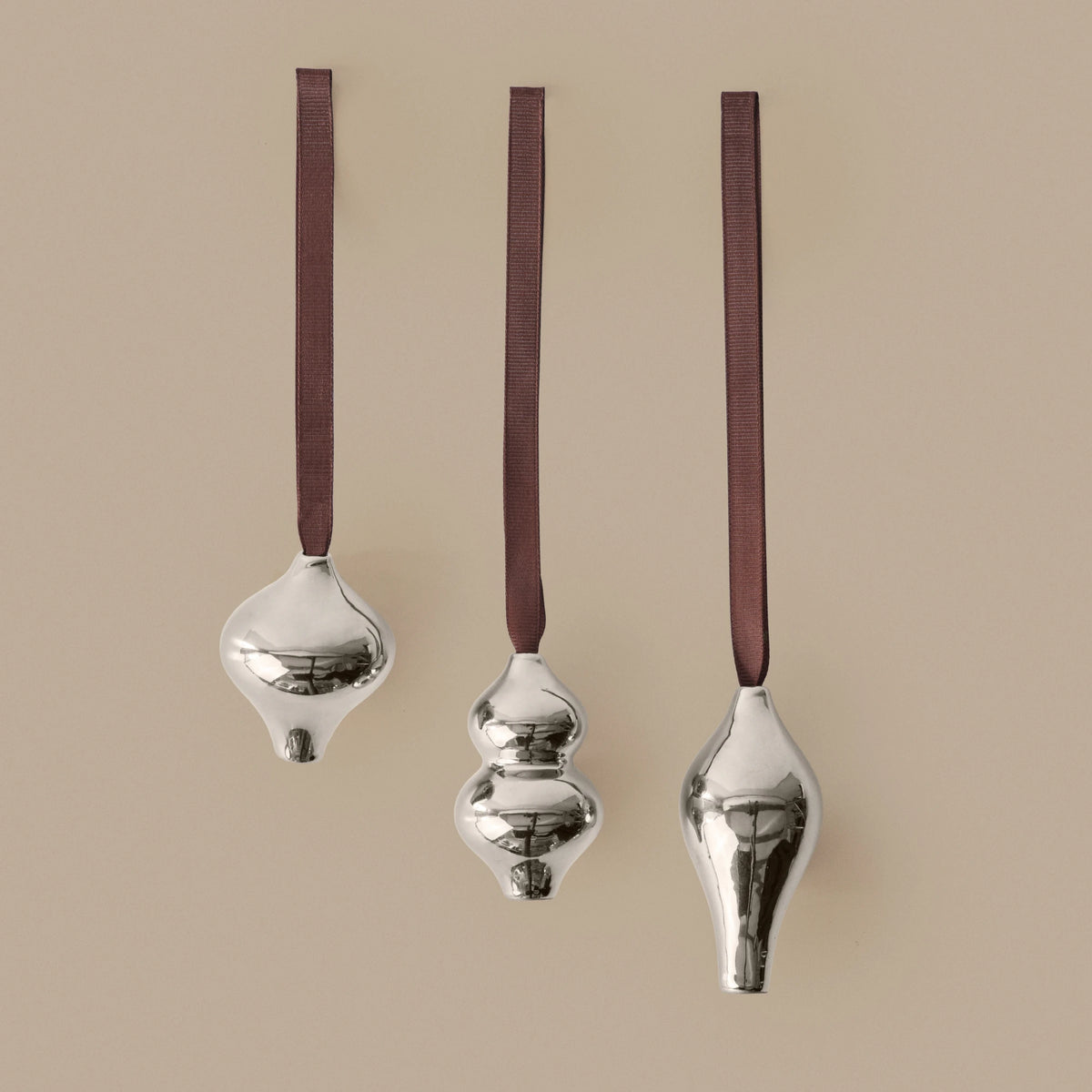Ferm Living Komo Ornaments (Set of 3) in Silver