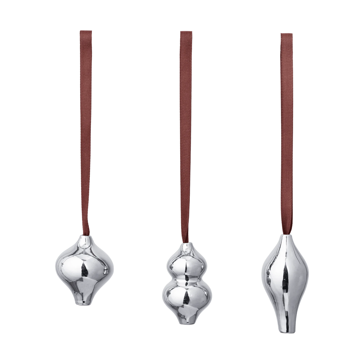 Ferm Living Komo Ornaments (Set of 3) in Silver