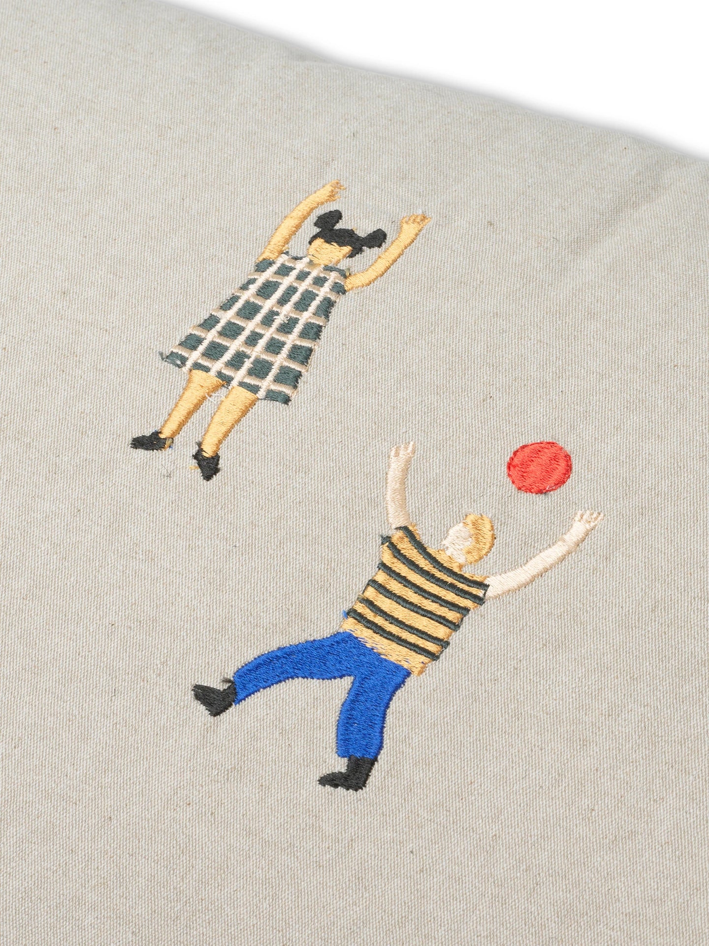 Ferm Living Rectangular Cotton Embroidered Park Cushion - Lifestory