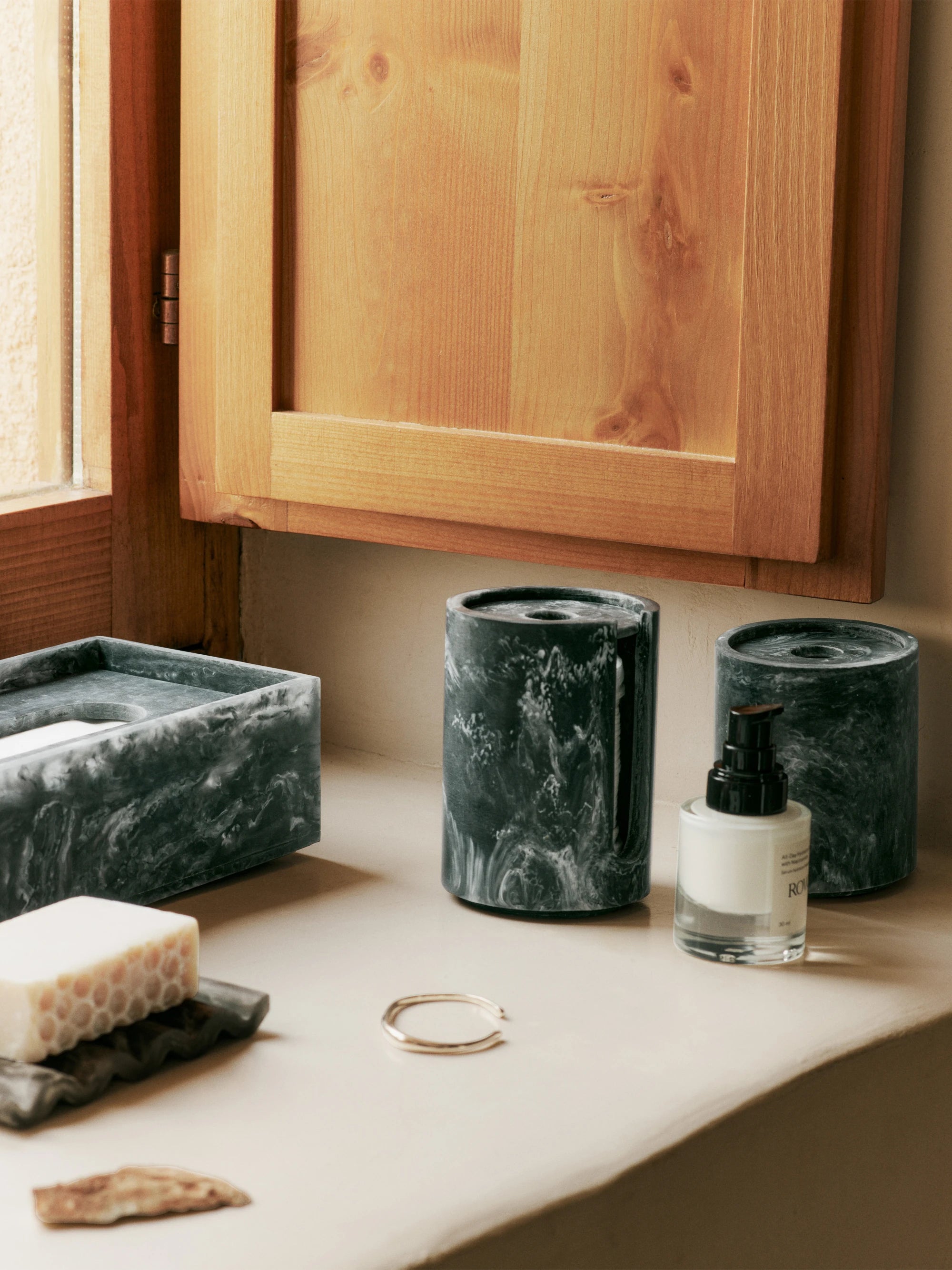Ferm Living 'Mist' Container in Marbled Resin - Lifestory