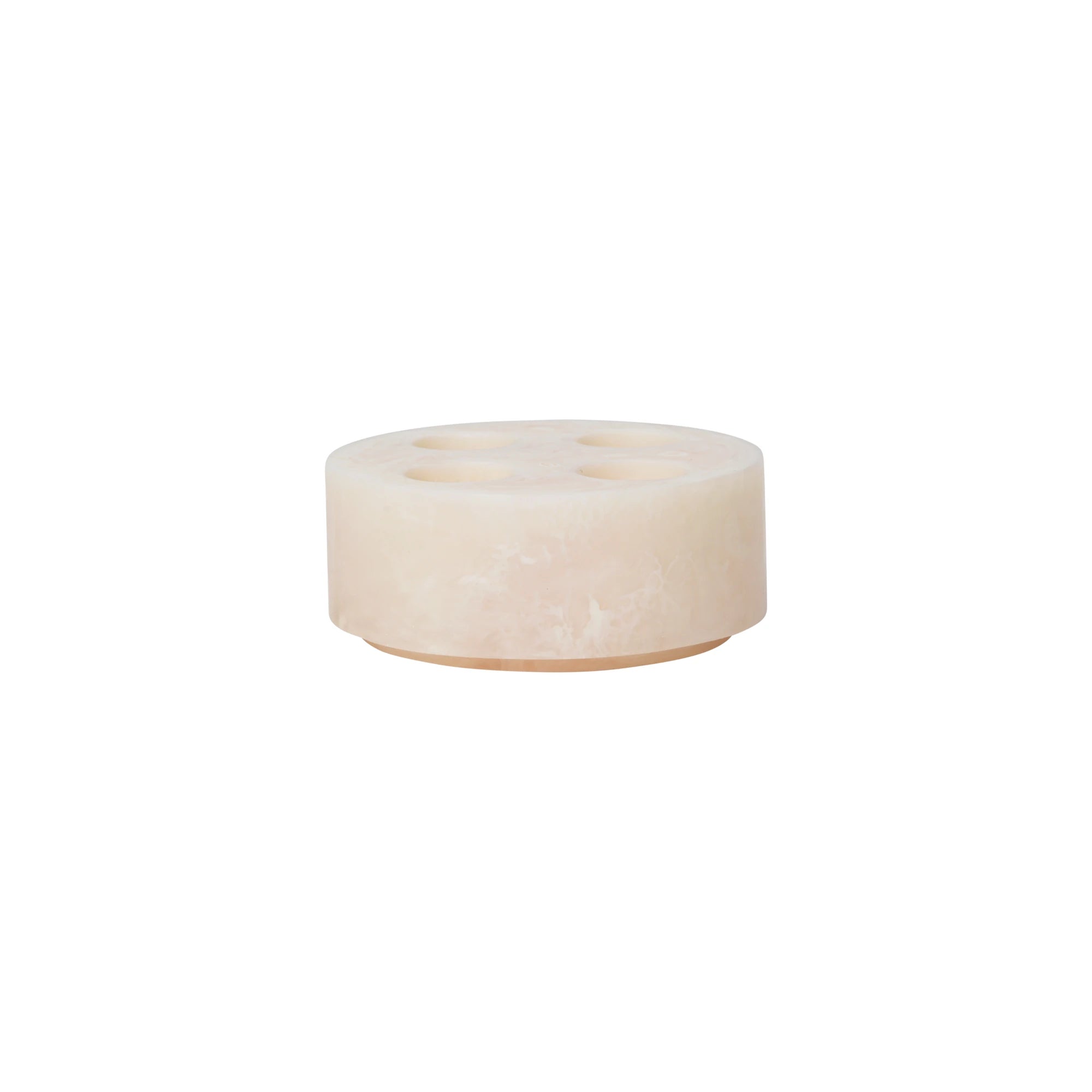 Round pearl marbled resin toothbrush holder with 4 holes