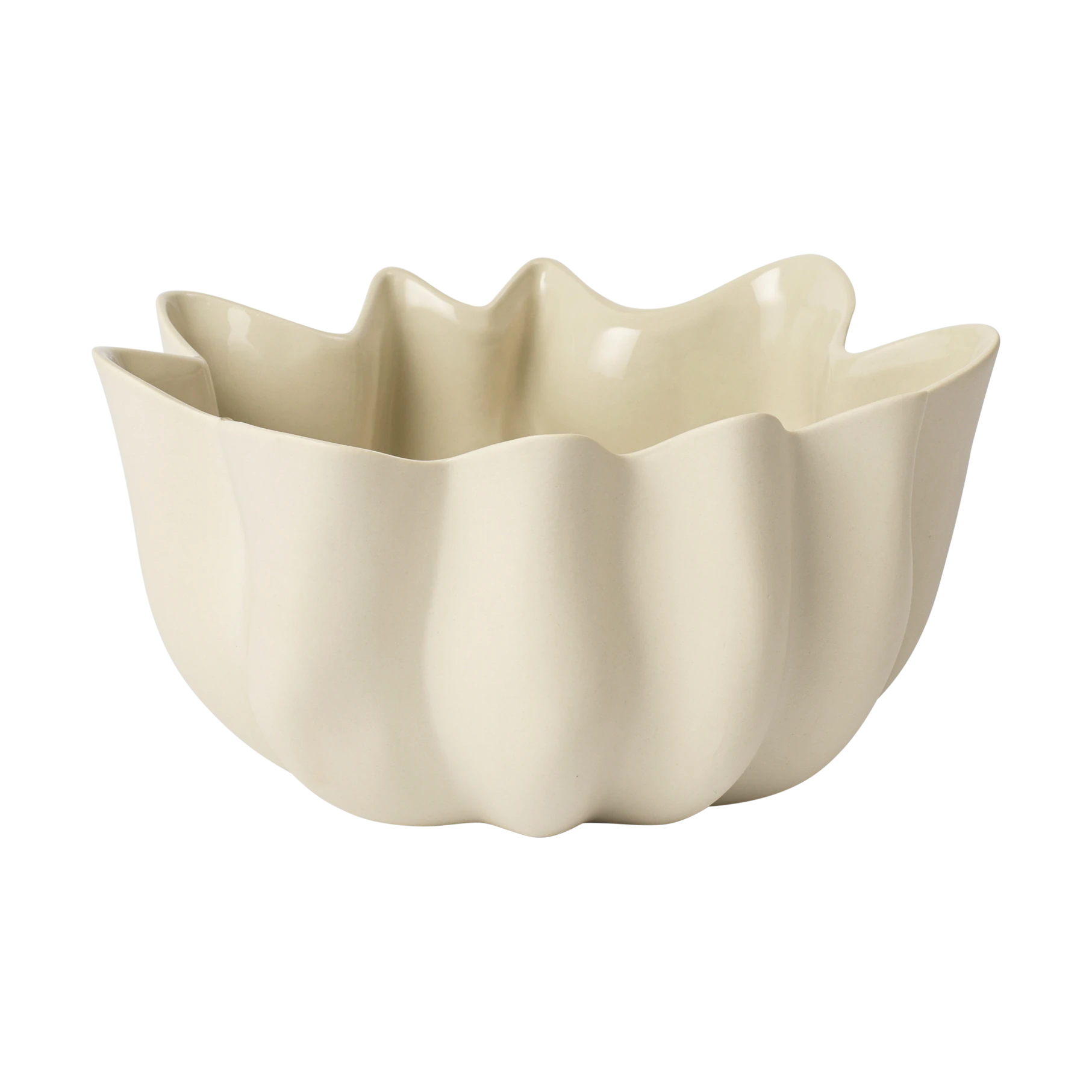 Ferm Living 22cm Nium Bowl in Off-white Unglazed Stoneware - Lifestory