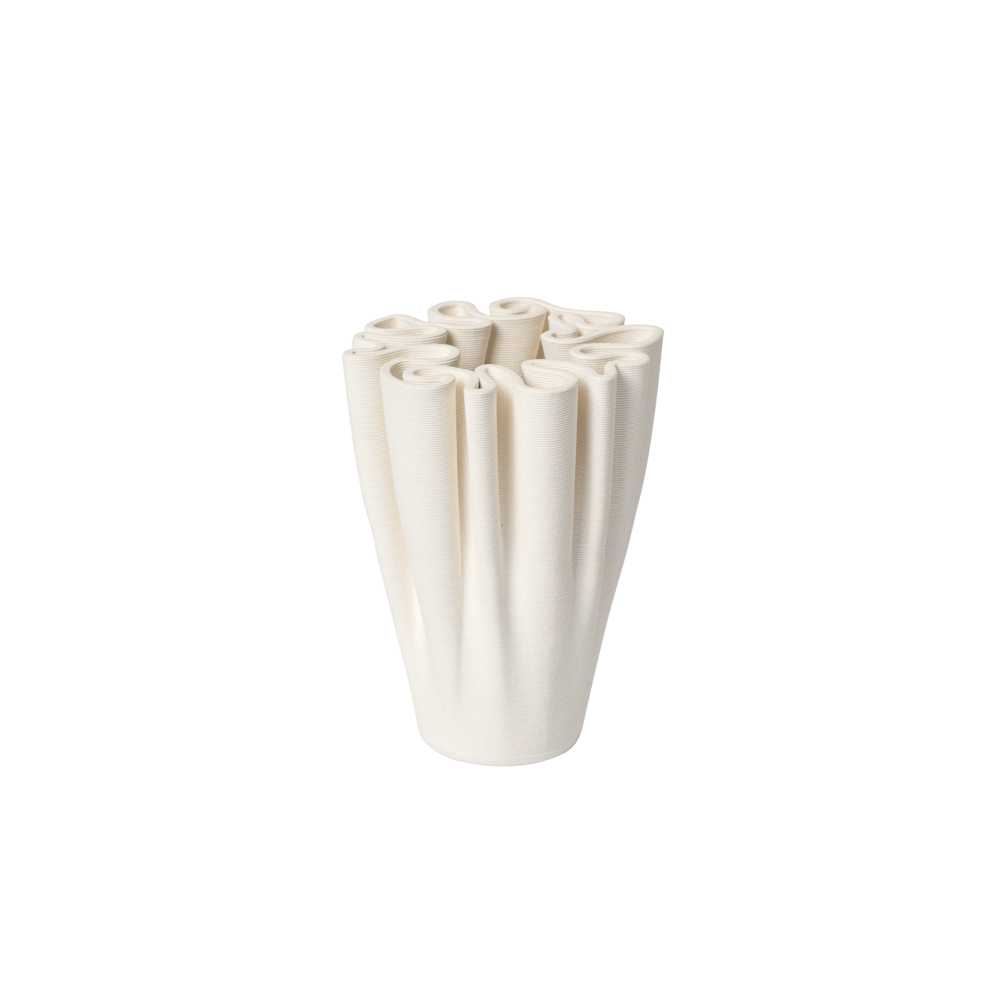 Ferm Living Small Dedali Vase in Off-White 3D Printed Stoneware